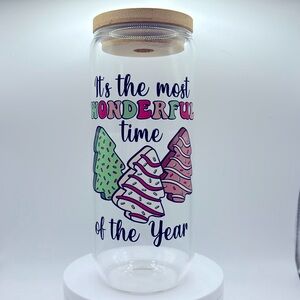 Christmas glass tumbler